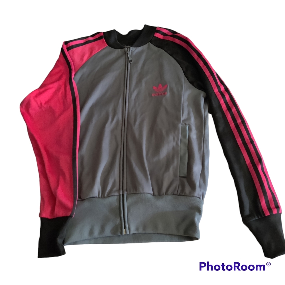Adidas Track Jacket Hot Pink/Grey/Black Gem